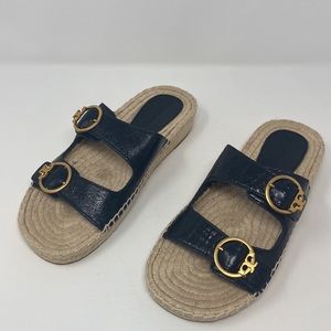 Tory Burch Selby Two-Band Espadrille Slide